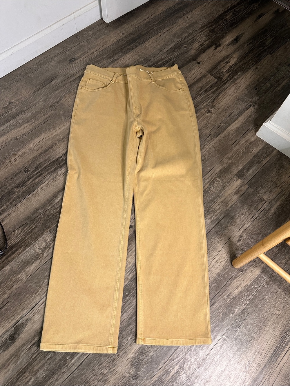 HALARA Straight Leg Pants in Light mustard color size XL
